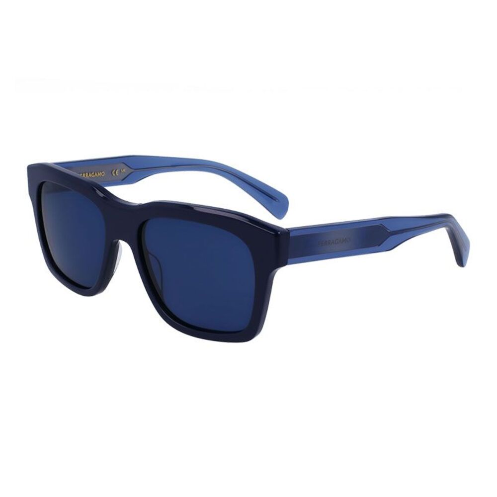 Salvatore Ferragamo Sunglasses Square Full Rim, Blue Frame and Blue Lens